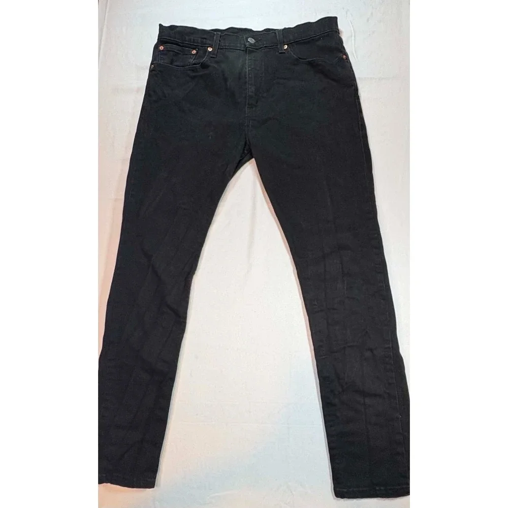 Levis 512 Mens Slim Taper Black Denim Jeans 36x32 W36 L32 Stretch Pants